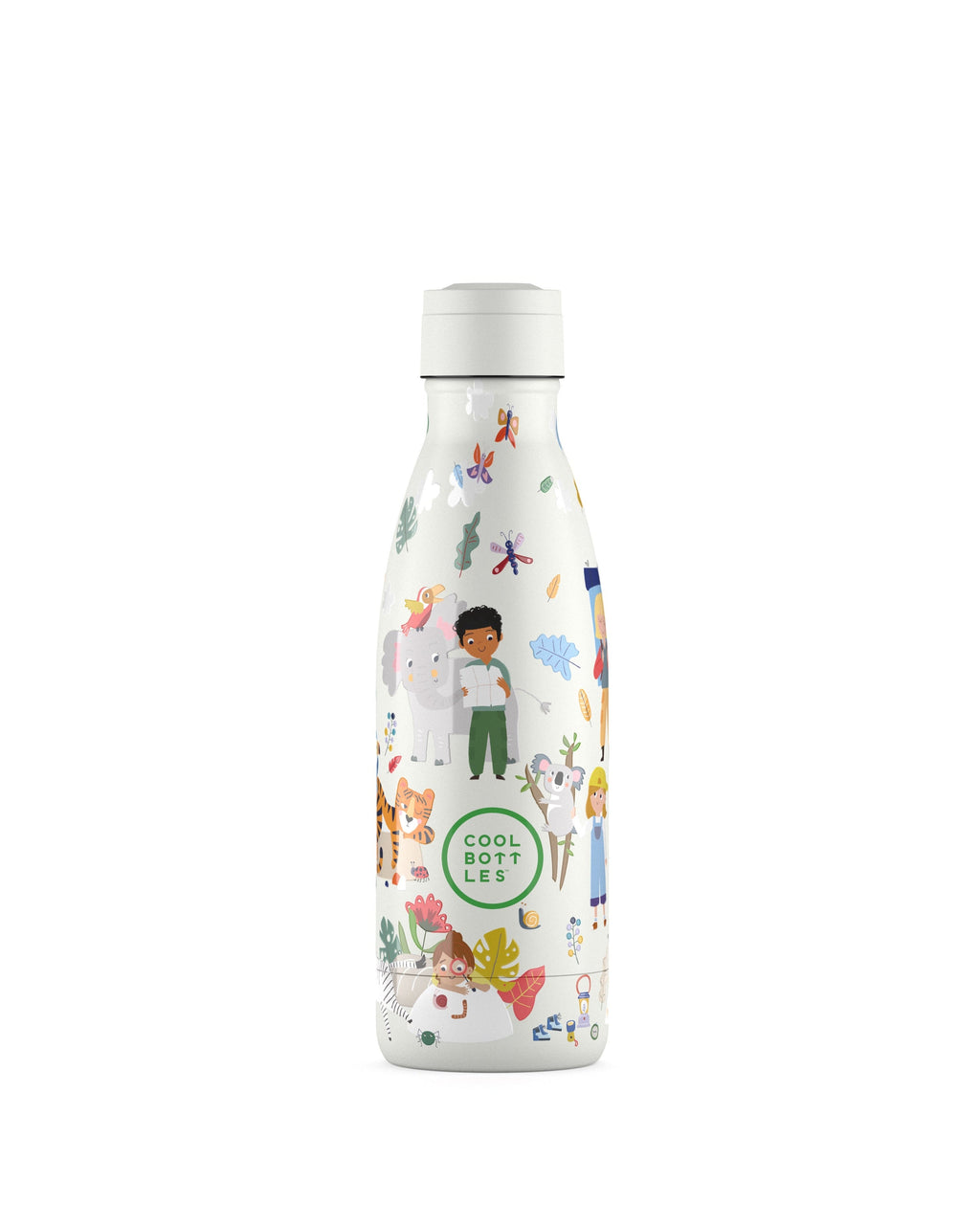 Cool Bottles Kids Curious Explorers 350 ml çocuk suluğu, vidalı standart kapak takılı