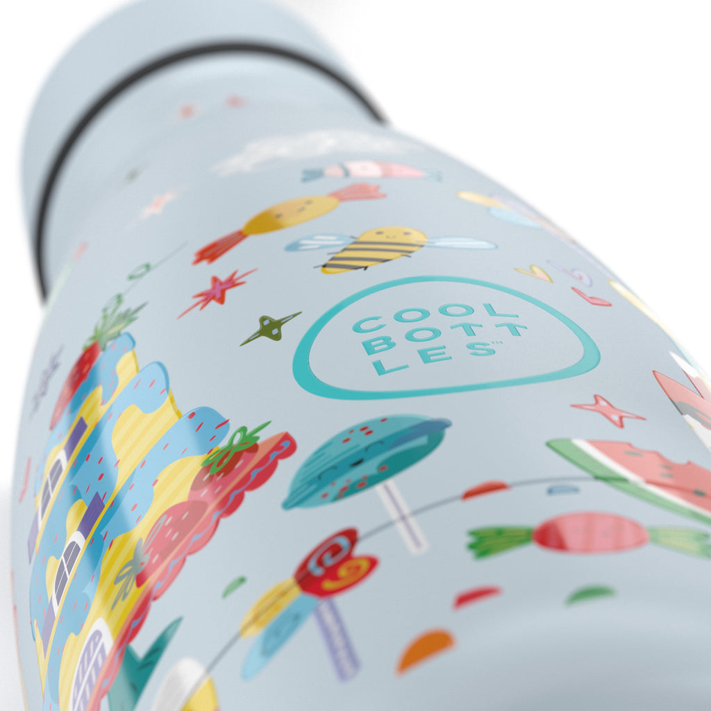 Cool Bottles Kids 350ml - Water Bottle for Kids Candy Land