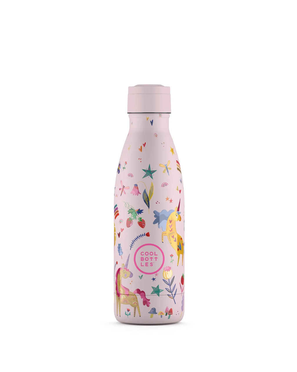 Cool Bottles Kids Funny Unicorns unicorn desenli 350 ml çocuk suluğu, vidalı standart kapak takılı