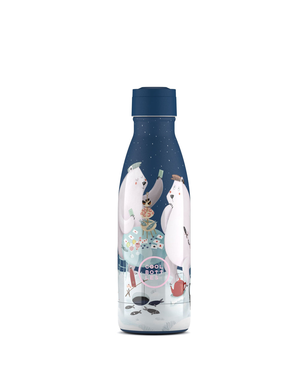Cool Bottles Kids Polar Bears 350 ml çocuk suluğu, vidalı standart kapak takılı