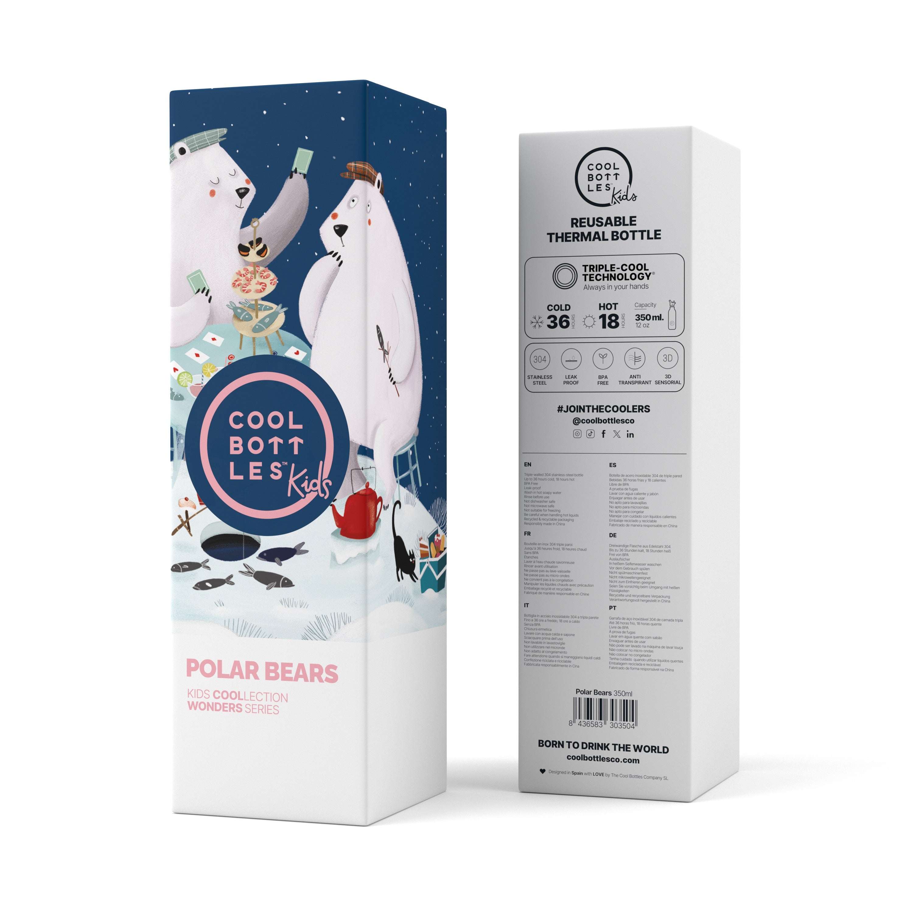 Cool Bottles The Bottles Kids 350ml - Polar Bears Çocuk Termos Matara