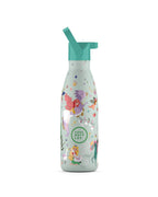 Cool Bottles Kids Princess Kingdom prenses desenli 350 ml çelik çocuk suluğu, pipetli kapak takılı