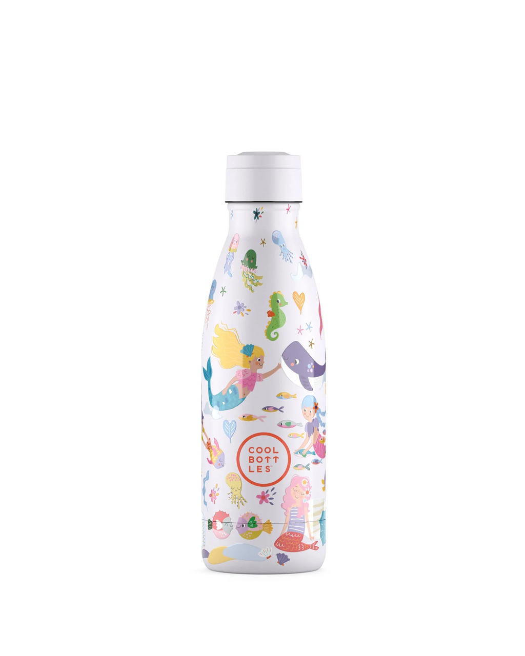 Cool Bottles Kids Sweet Mermaids 350 ml çocuk suluğu, vidalı standart kapak takılı