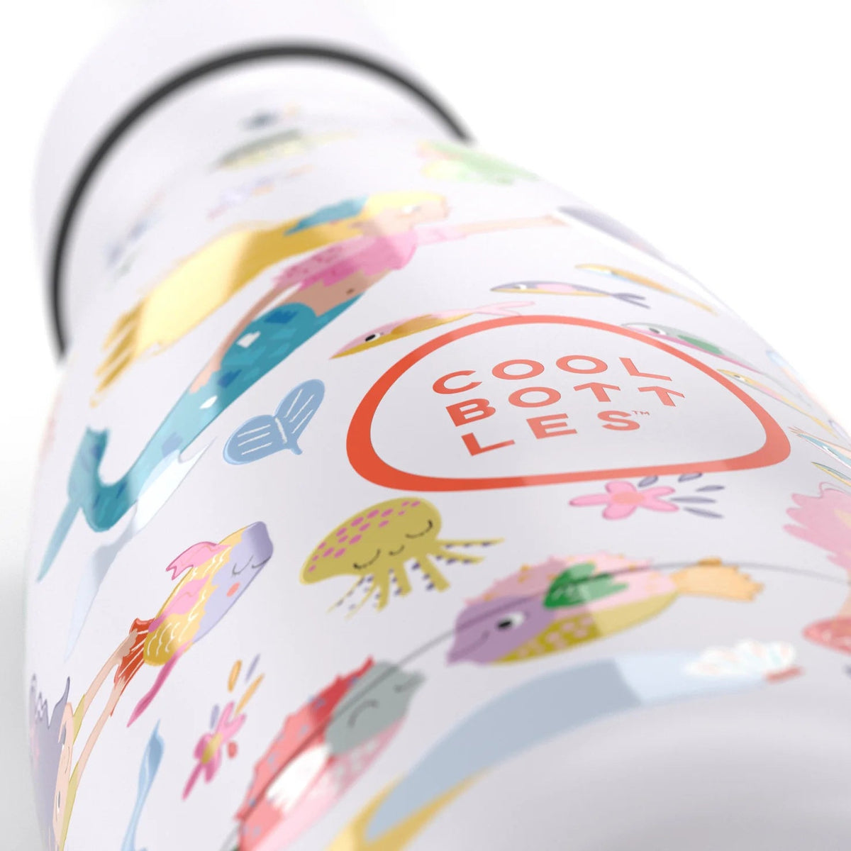 Cool Bottles Kids Sweet Mermaids deniz kızı deseni 3D kabartma yakın çekim