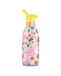 Cool Bottles Kids Bug Life böcek desenli 500 ml çelik çocuk suluğu, pipetli kapak takılı