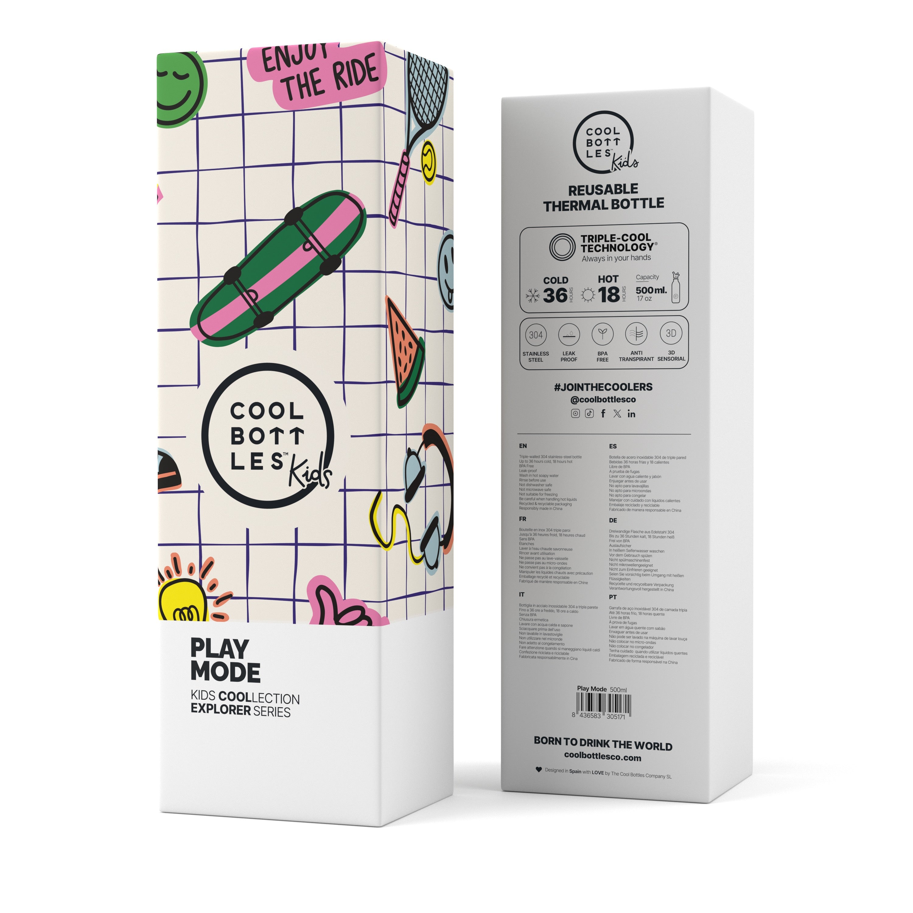 Cool Bottles Kids 500 ml - Play Mode Su Matarası