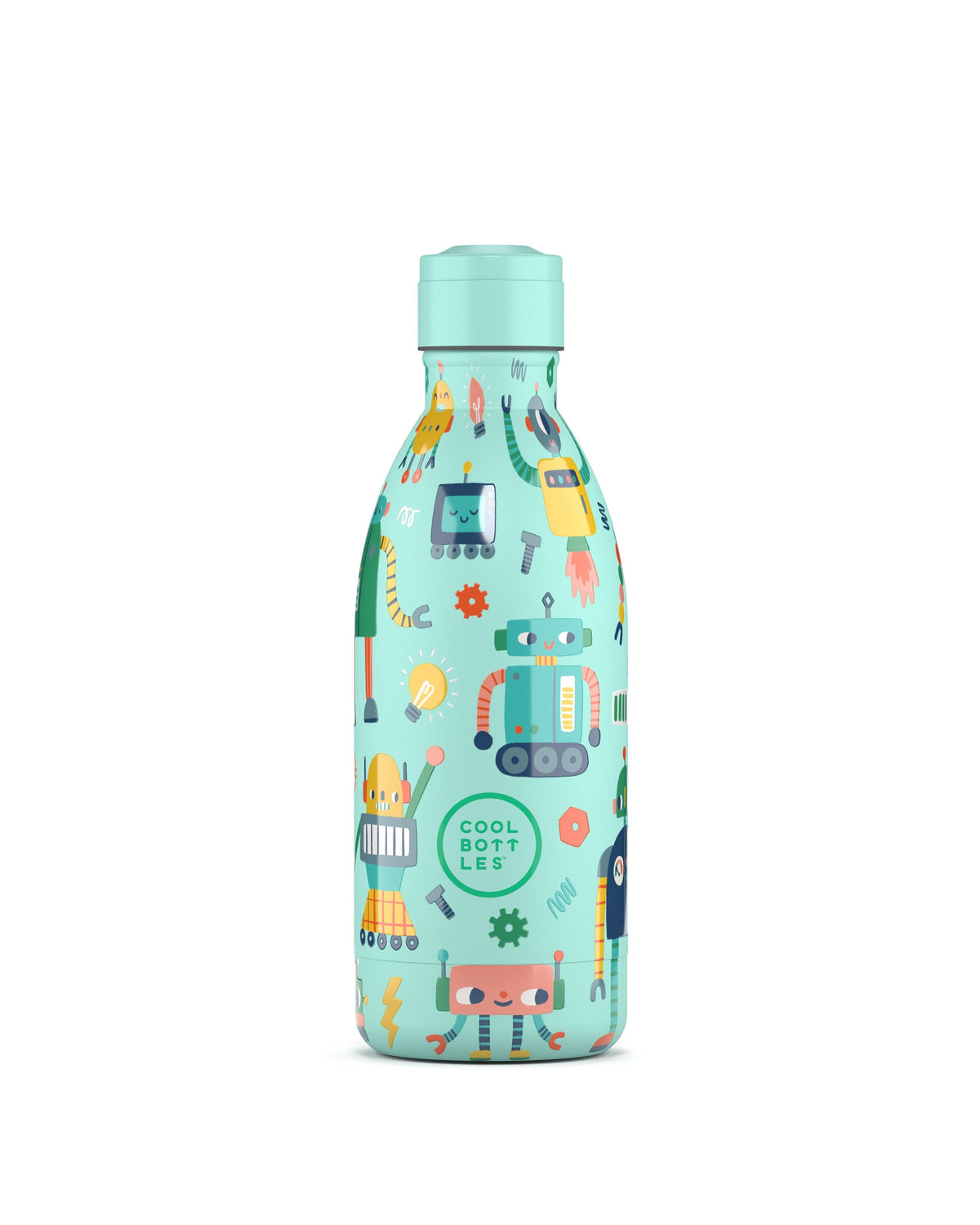 Cool Bottles Kids Short Circuit 500 ml çocuk suluğu, vidalı standart kapak takılı