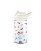 Cool Bottles Kiddies Little Wheels araba desenli 350 ml bebek suluğu, click kapak kapalı