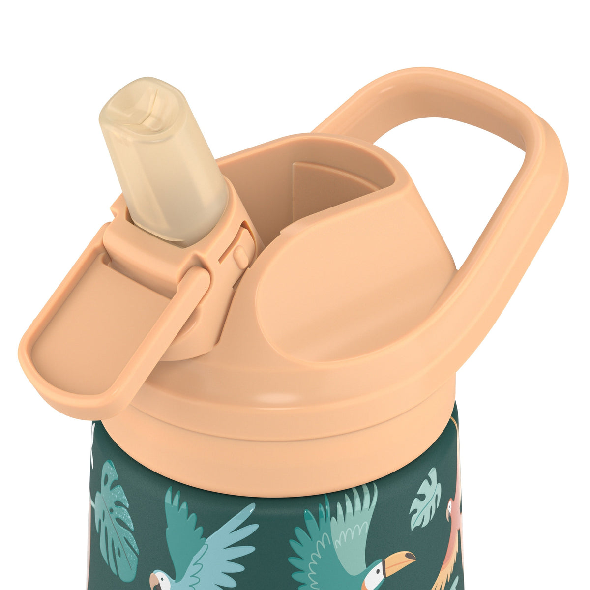 Cool Bottles Kiddies kulplu kapak ve silikon BiteFlow ağızlık yakın çekimi