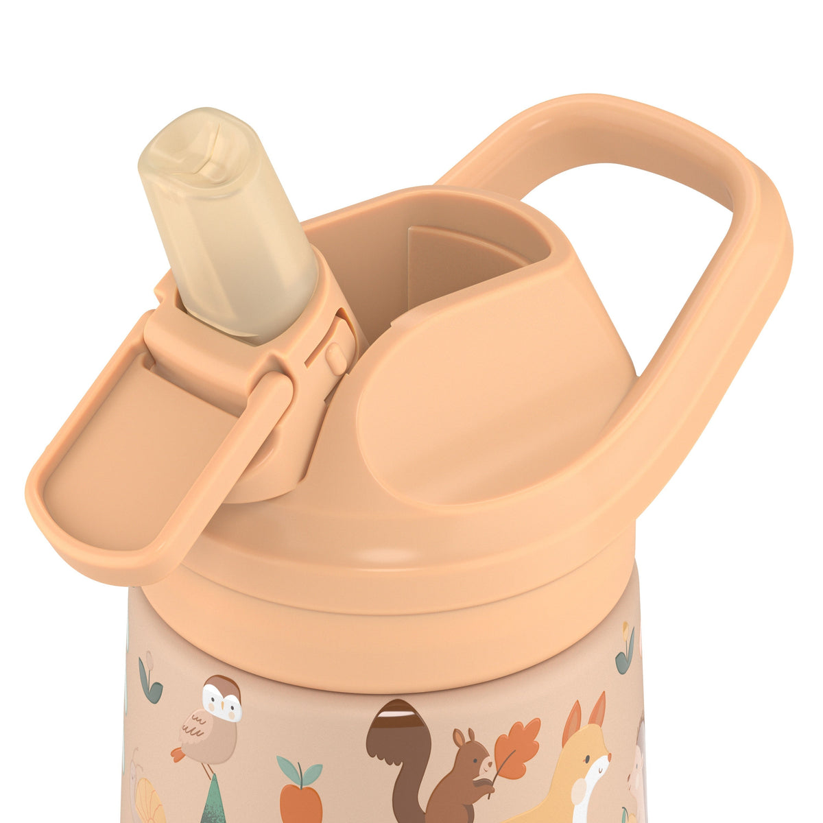 Cool Bottles Kiddies kulplu kapak ve silikon BiteFlow ağızlık yakın çekimi