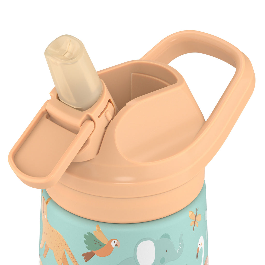 Cool Bottles Kiddies kulplu kapak ve silikon BiteFlow ağızlık yakın çekimi
