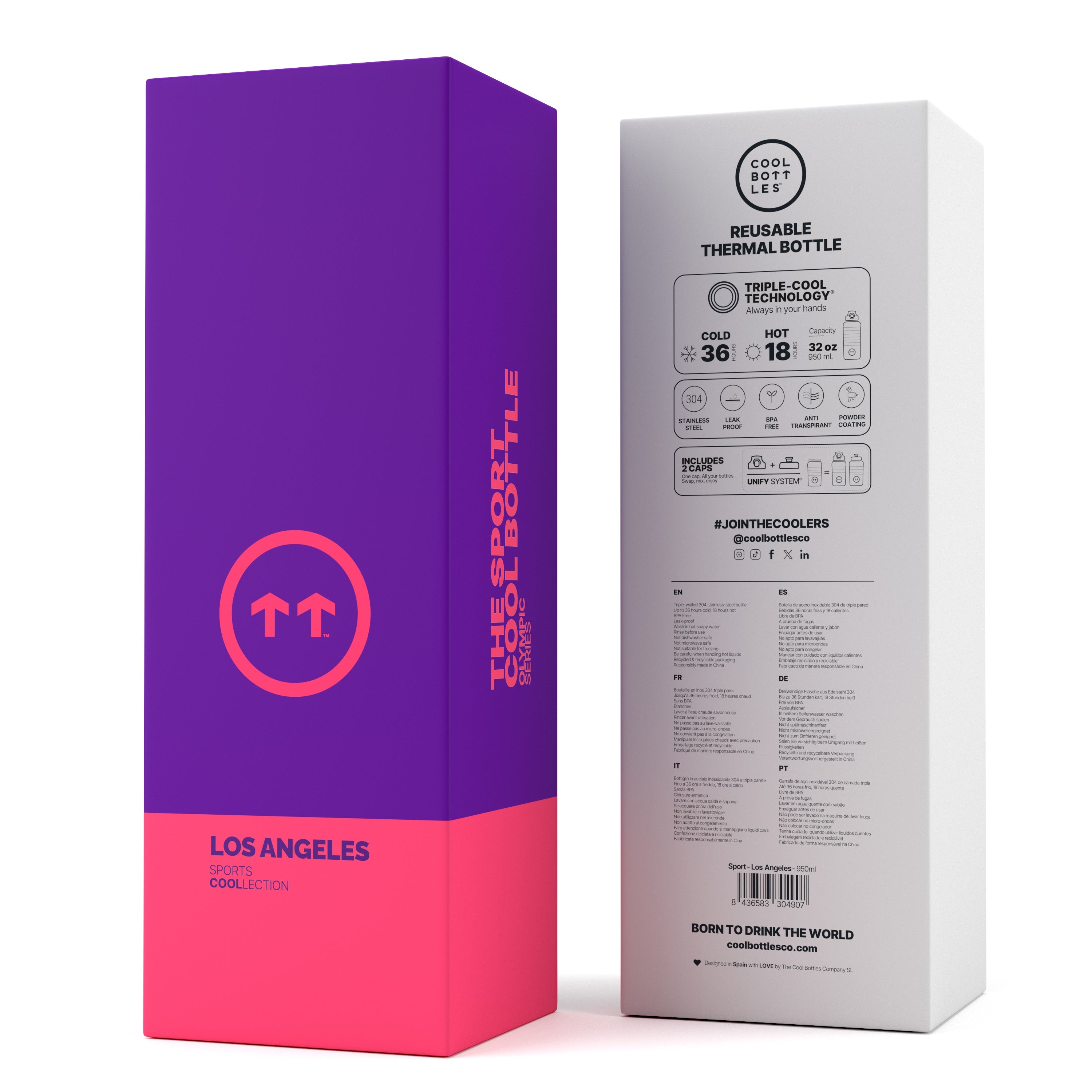 Cool Bottles Sport Los Angeles – 950 ml Termal Spor Matara