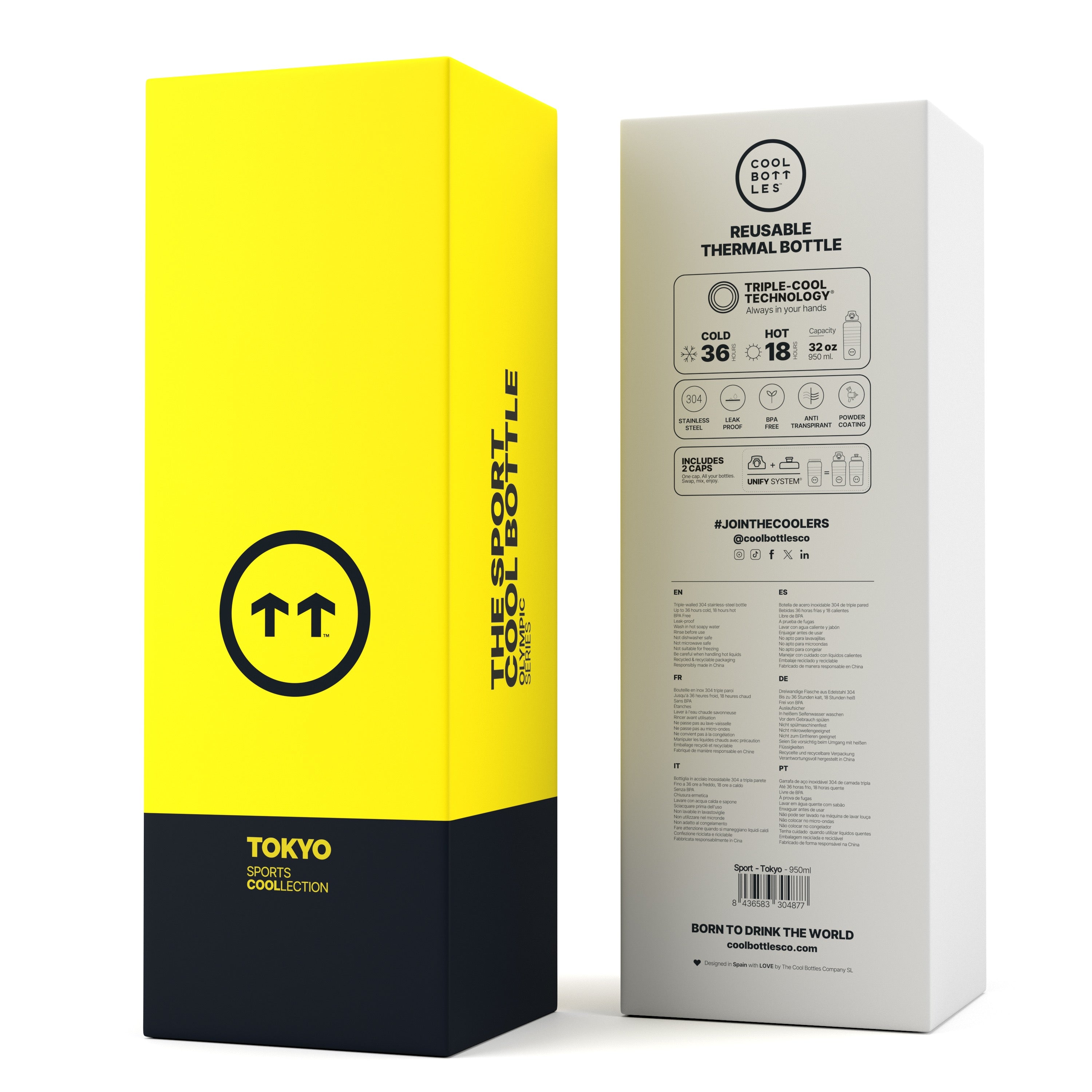 Cool Bottles Sport Tokyo - 950 ml Paslanmaz Çelik Termal Spor Matara