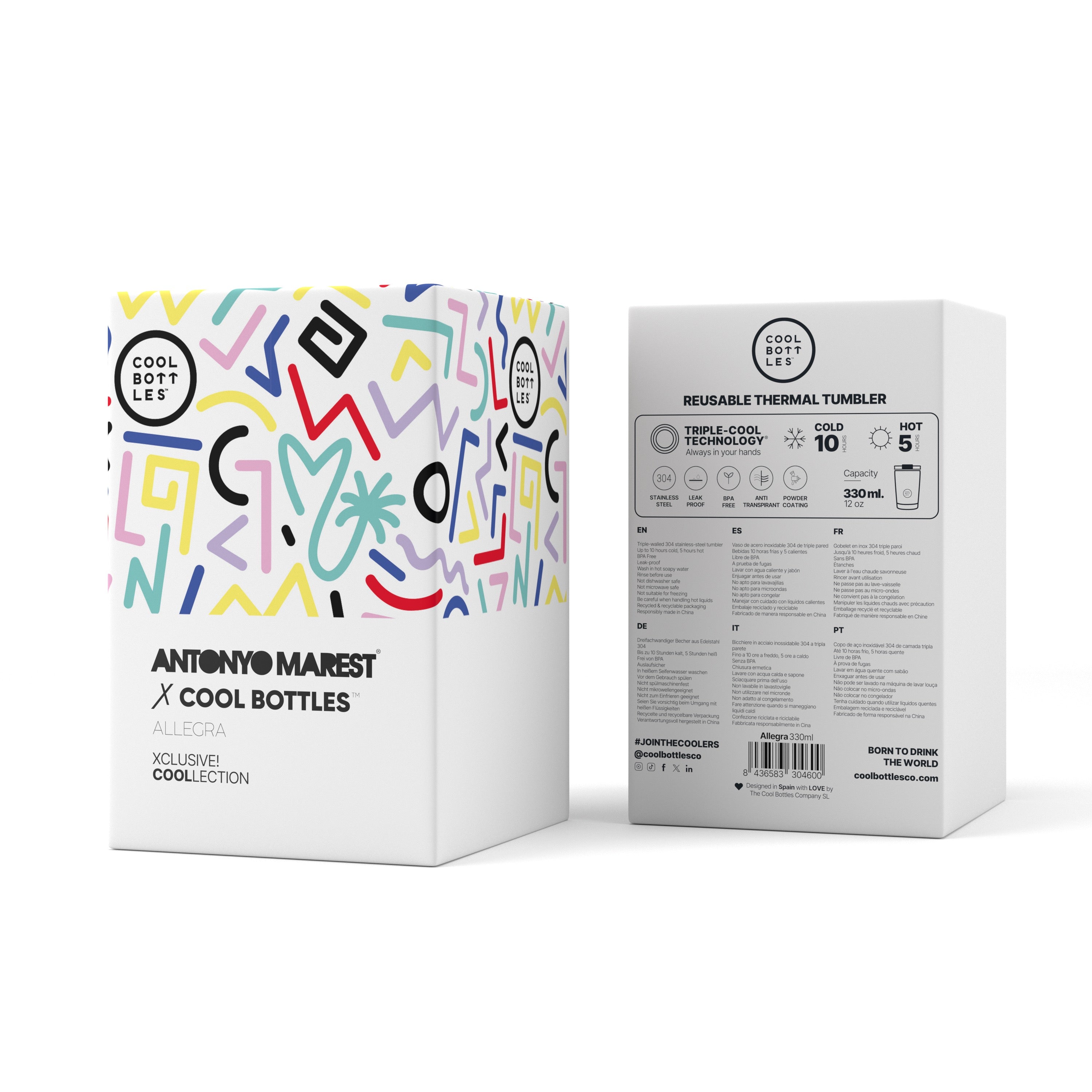 Cool Bottles Allegra Stainless Steel Tumbler – Antonyo Marest Koleksiyonu (330 ml)