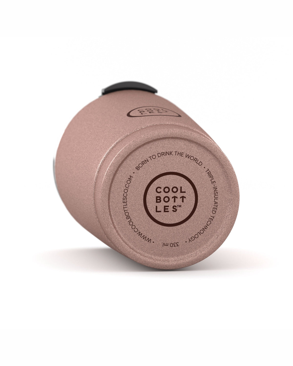 Cool Bottles Metallic Rose termos bardak, yatık gövde görünümü