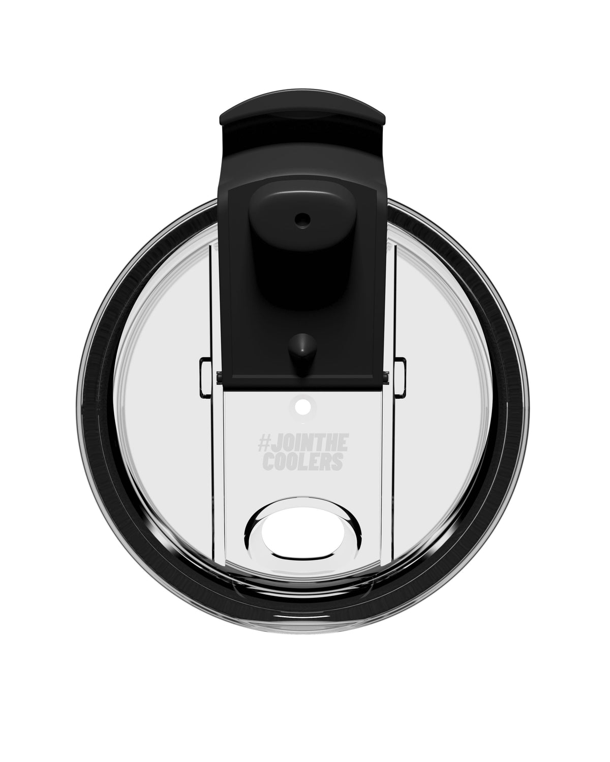 Cool Bottles tumbler kapağı üstten görünüm, içme sürgüsü açık