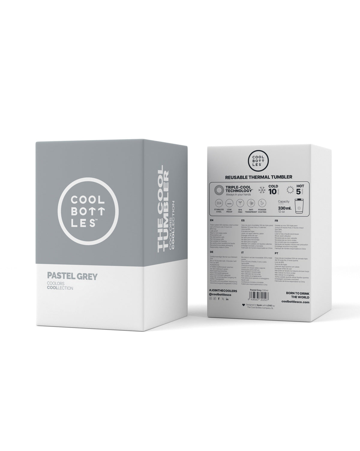 Cool Bottles Pastel Grey termos bardak ambalaj kutusu