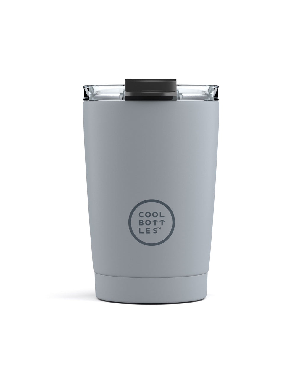 Cool Bottles Pastel Grey 330 ml gri çelik termos bardak, önden görünüm