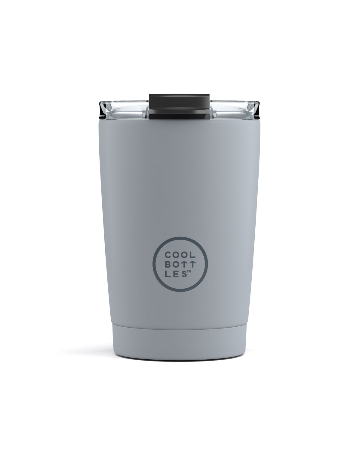 Cool Bottles Pastel Grey 330 ml gri çelik termos bardak, önden görünüm