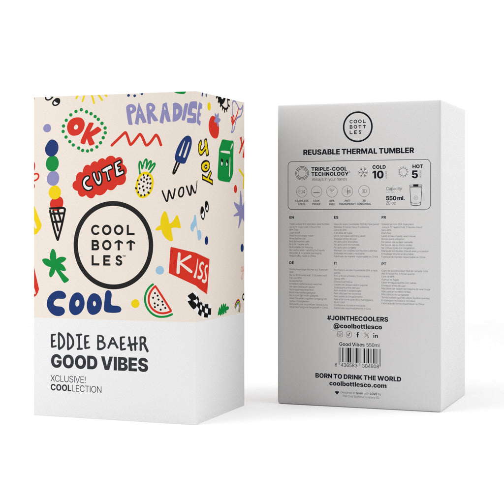 Cool Bottles Stainless Steel Tumbler Eddie Baehr – Good Vibes