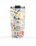 Cool Bottles Good Vibes Eddie Baehr desenli 550 ml çelik termos bardak, önden görünüm