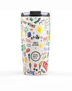 Cool Bottles Good Vibes Eddie Baehr desenli 550 ml çelik termos bardak, önden görünüm