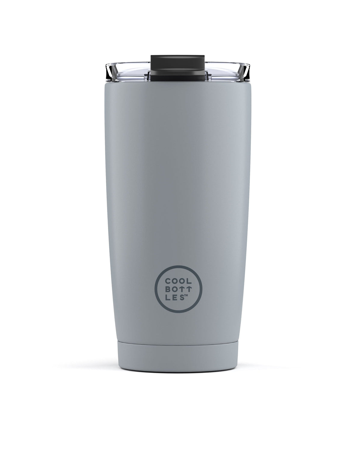 Cool Bottles Pastel Grey 550 ml gri çelik termos bardak, önden görünüm