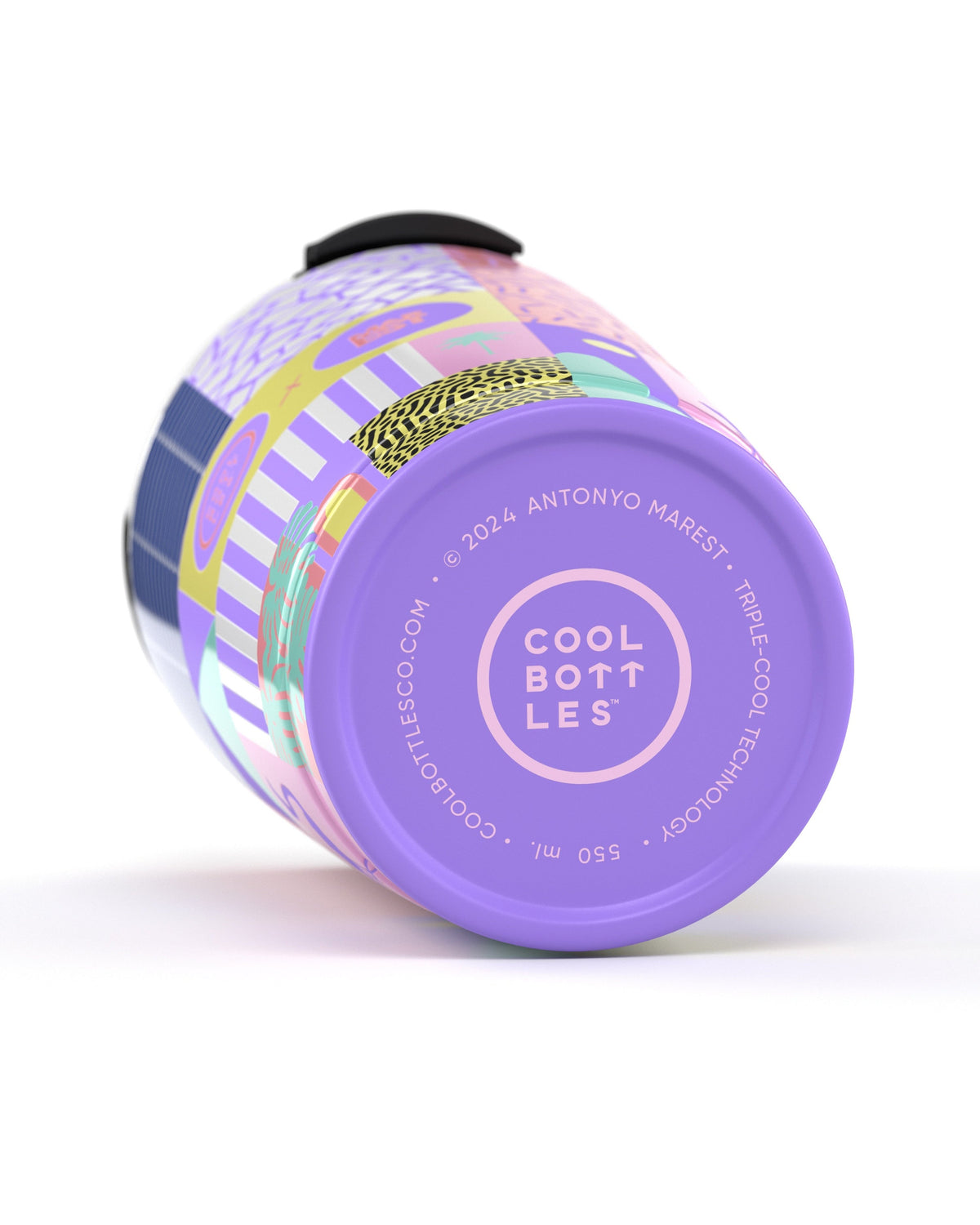Cool Bottles René 550 ml termos bardak, yatık gövde görünümü