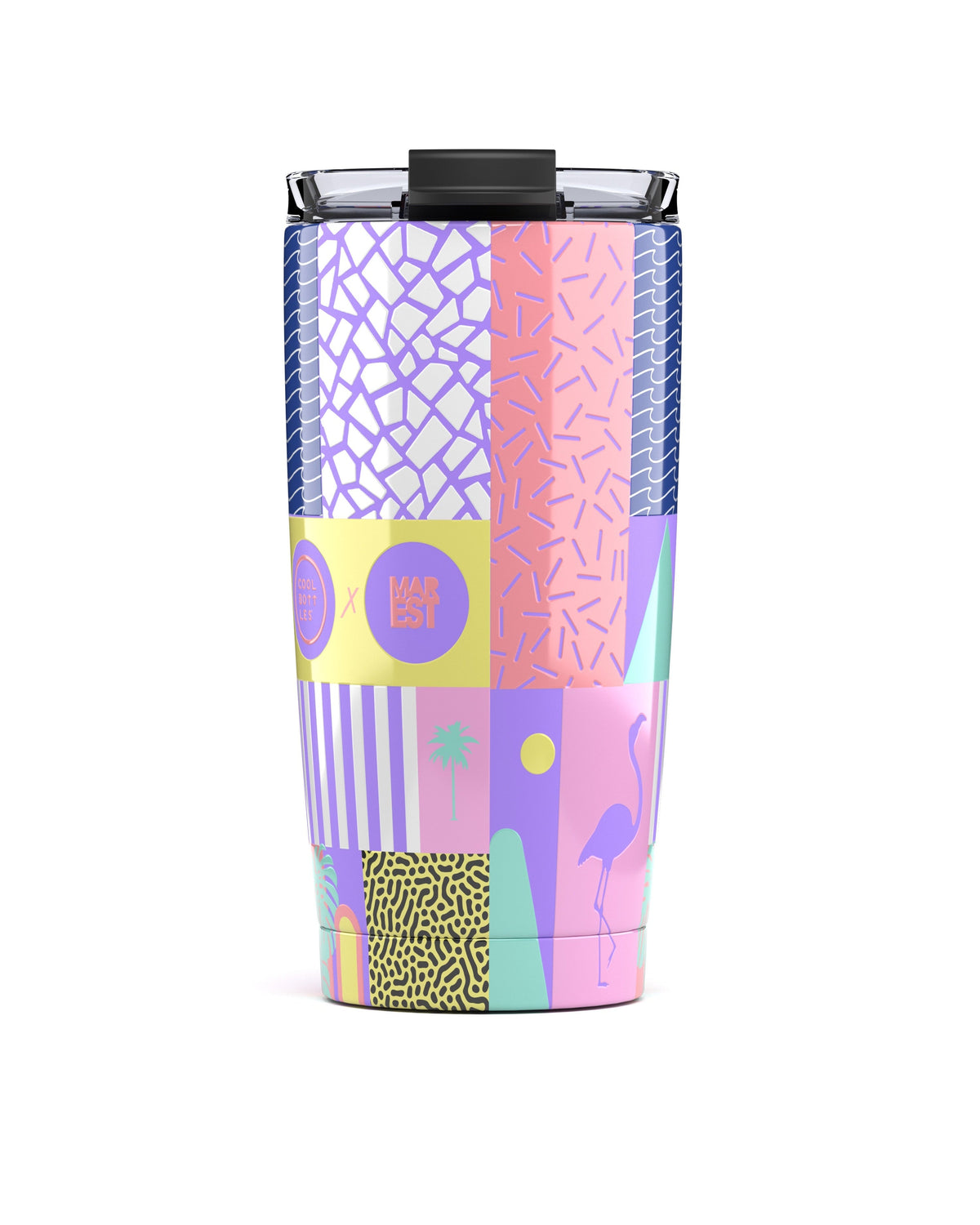Cool Bottles René Antonyo Marest desenli 550 ml çelik termos bardak, önden görünüm