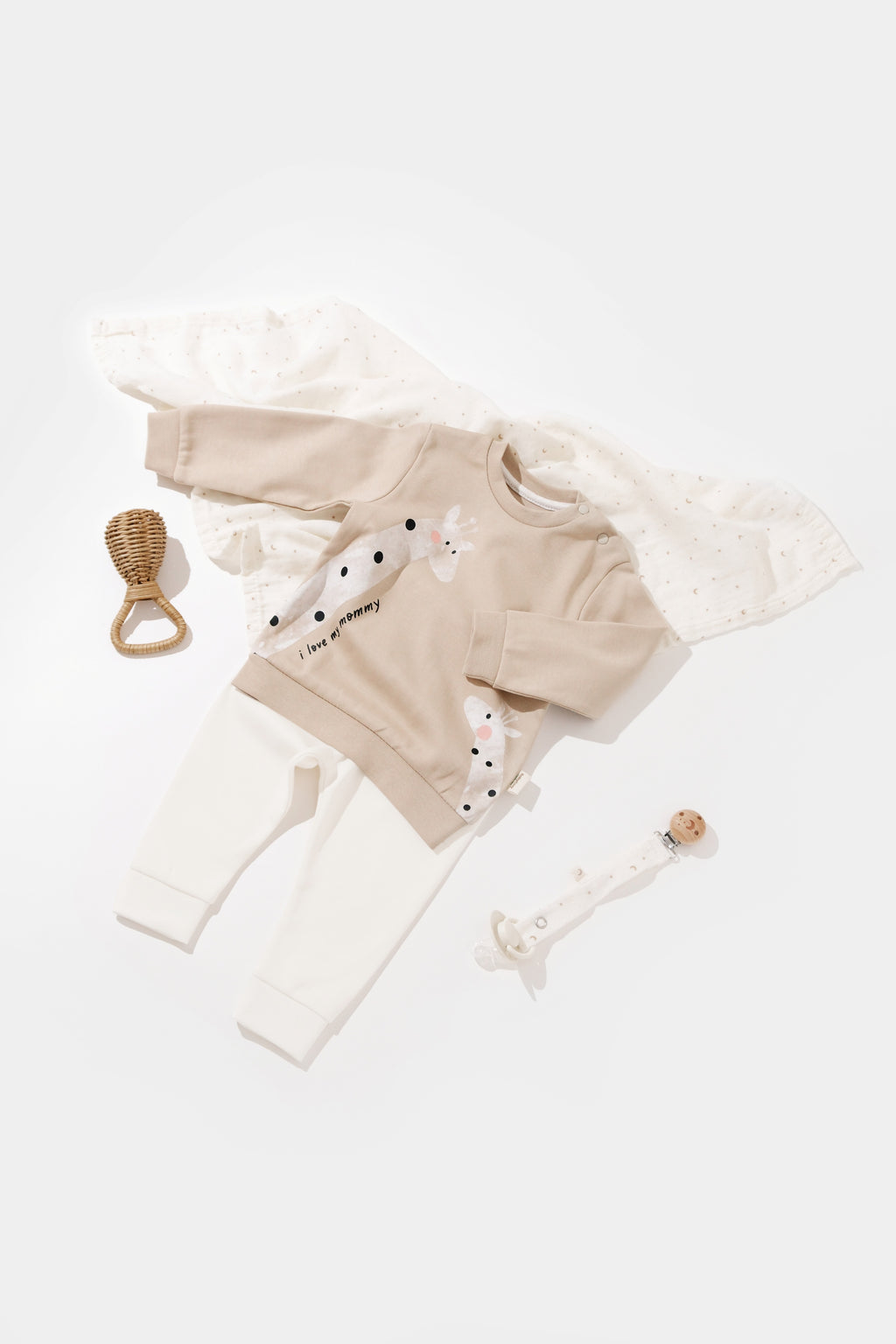 Organik Pamuk Giraffe Sweatshirt Pantolon Takım