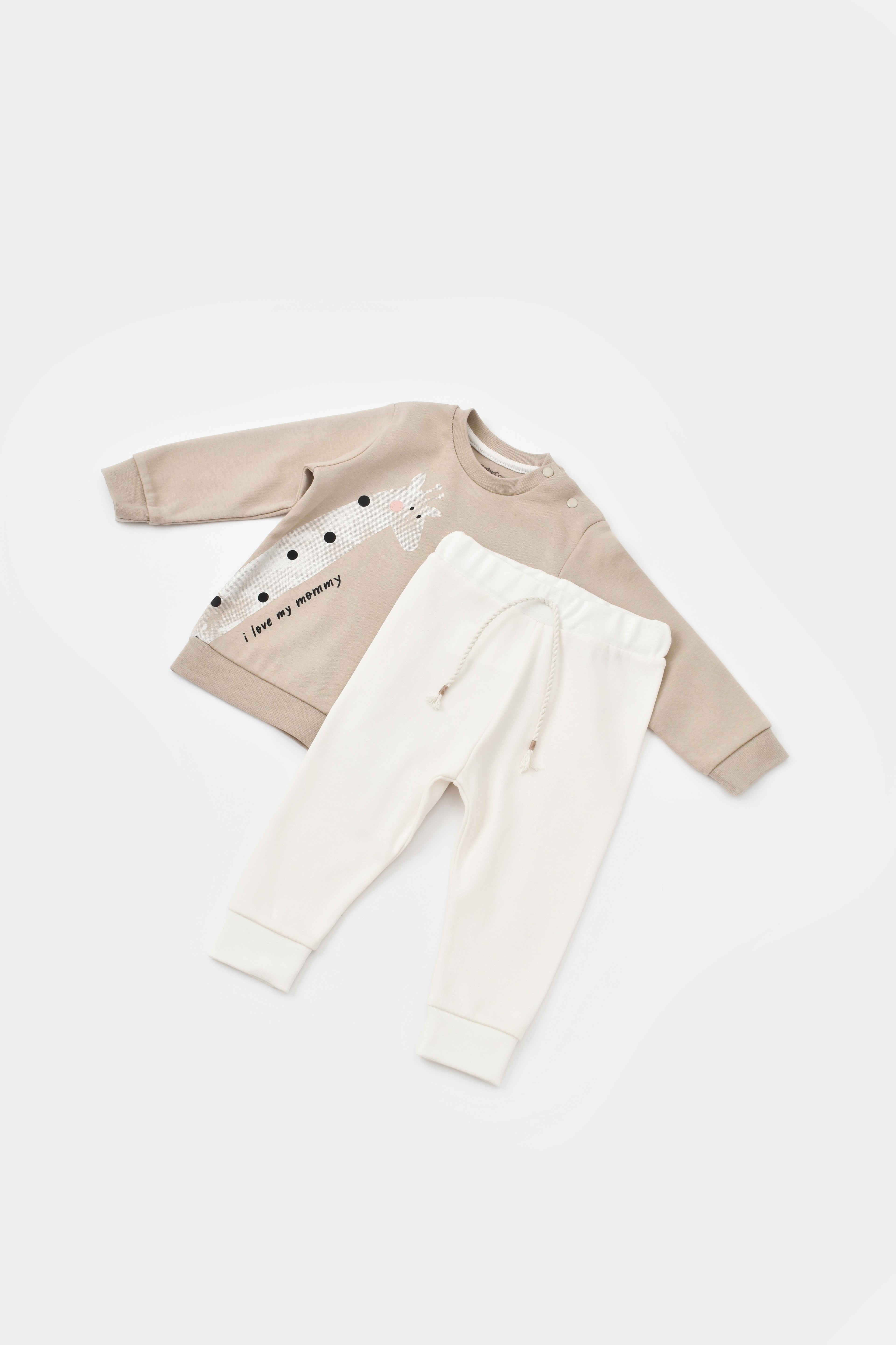 Organik Pamuk Giraffe Sweatshirt Pantolon Takım