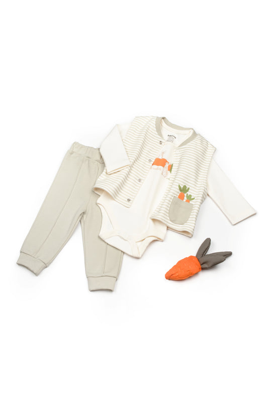 BabyCosy Organik Pamuk Rabbit Üçlü Takım - Riki Baby&Kids