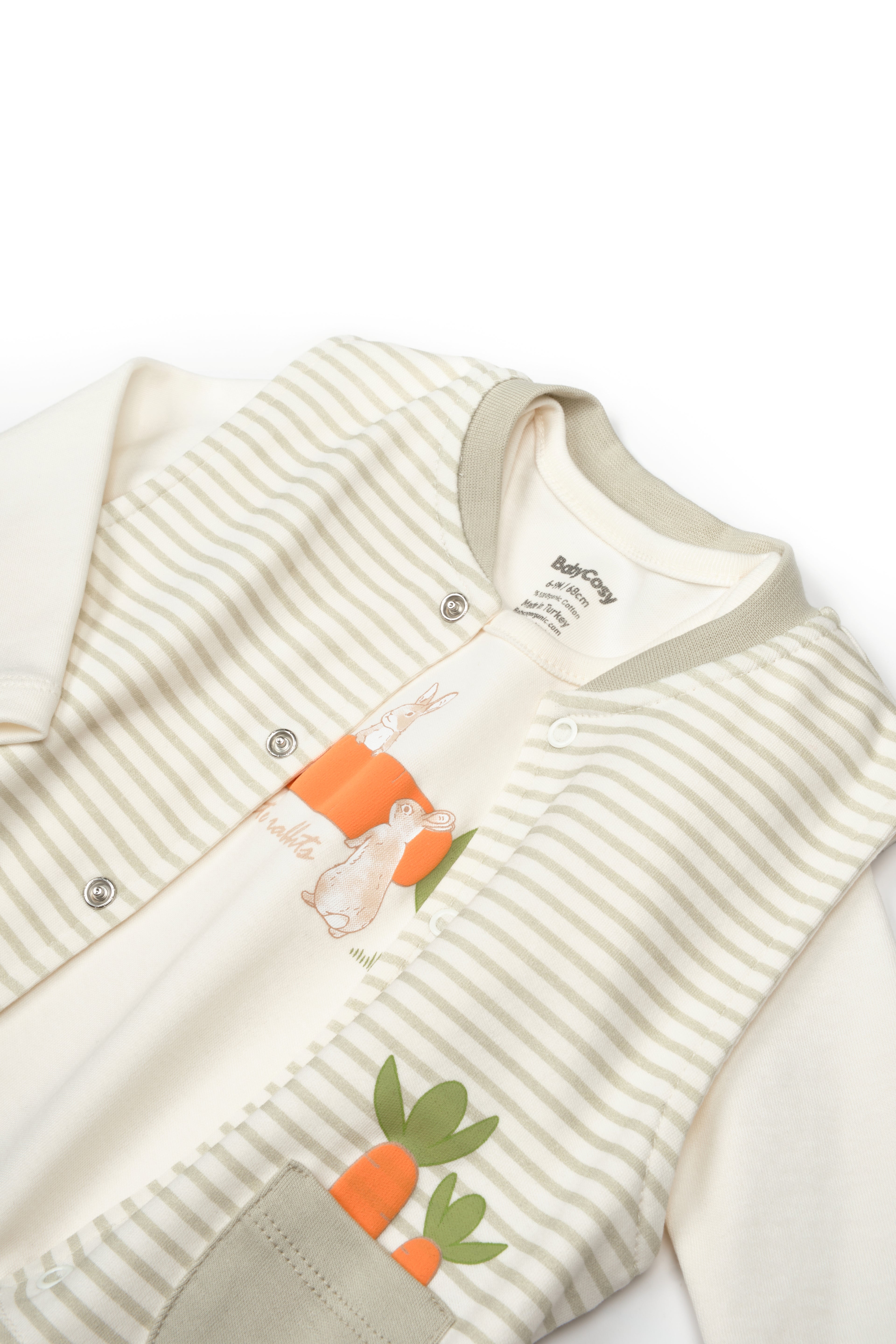 BabyCosy Organik Pamuk Rabbit Üçlü Takım - Riki Baby&Kids