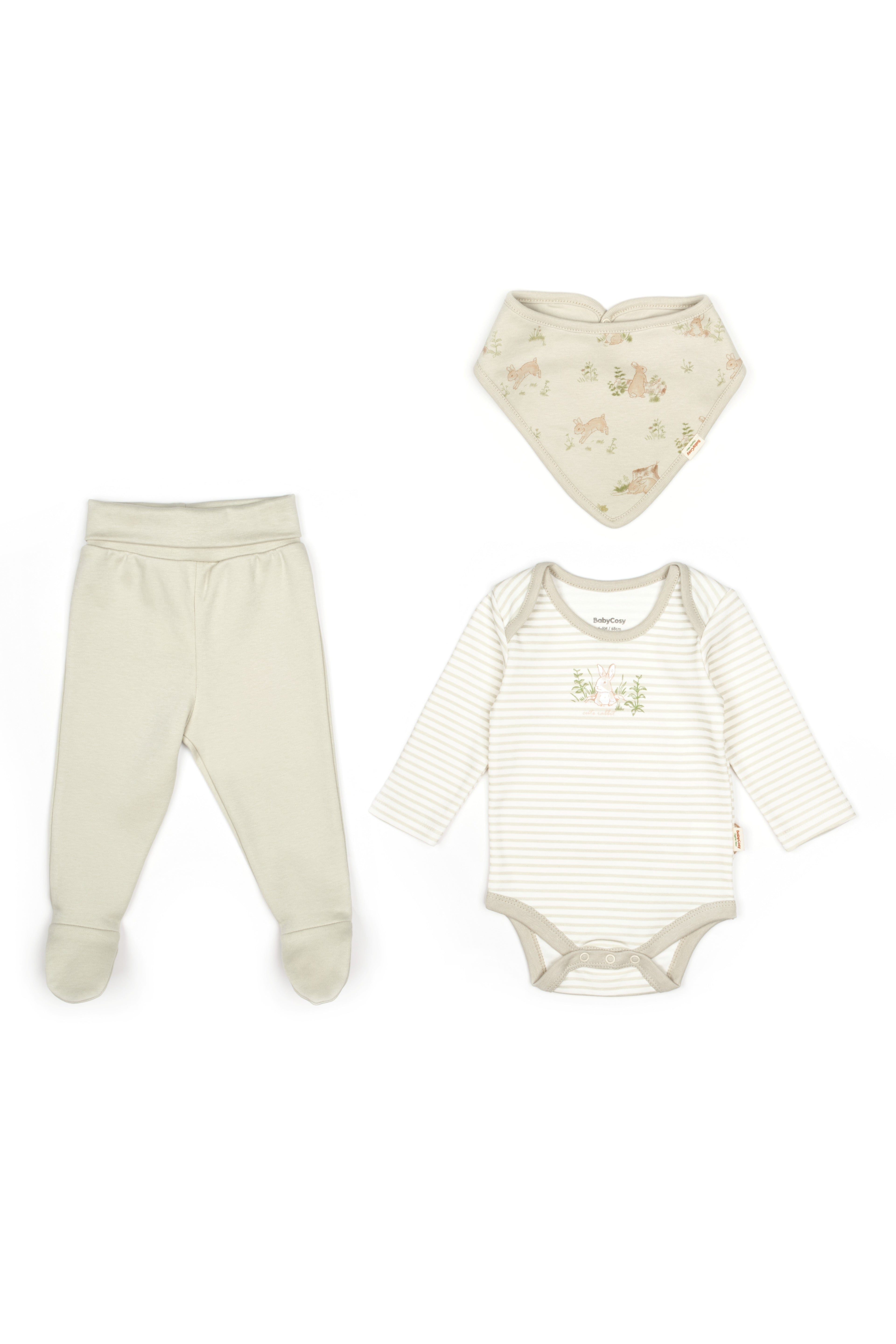 Organik Pamuk Rabbit 3'lü  Set