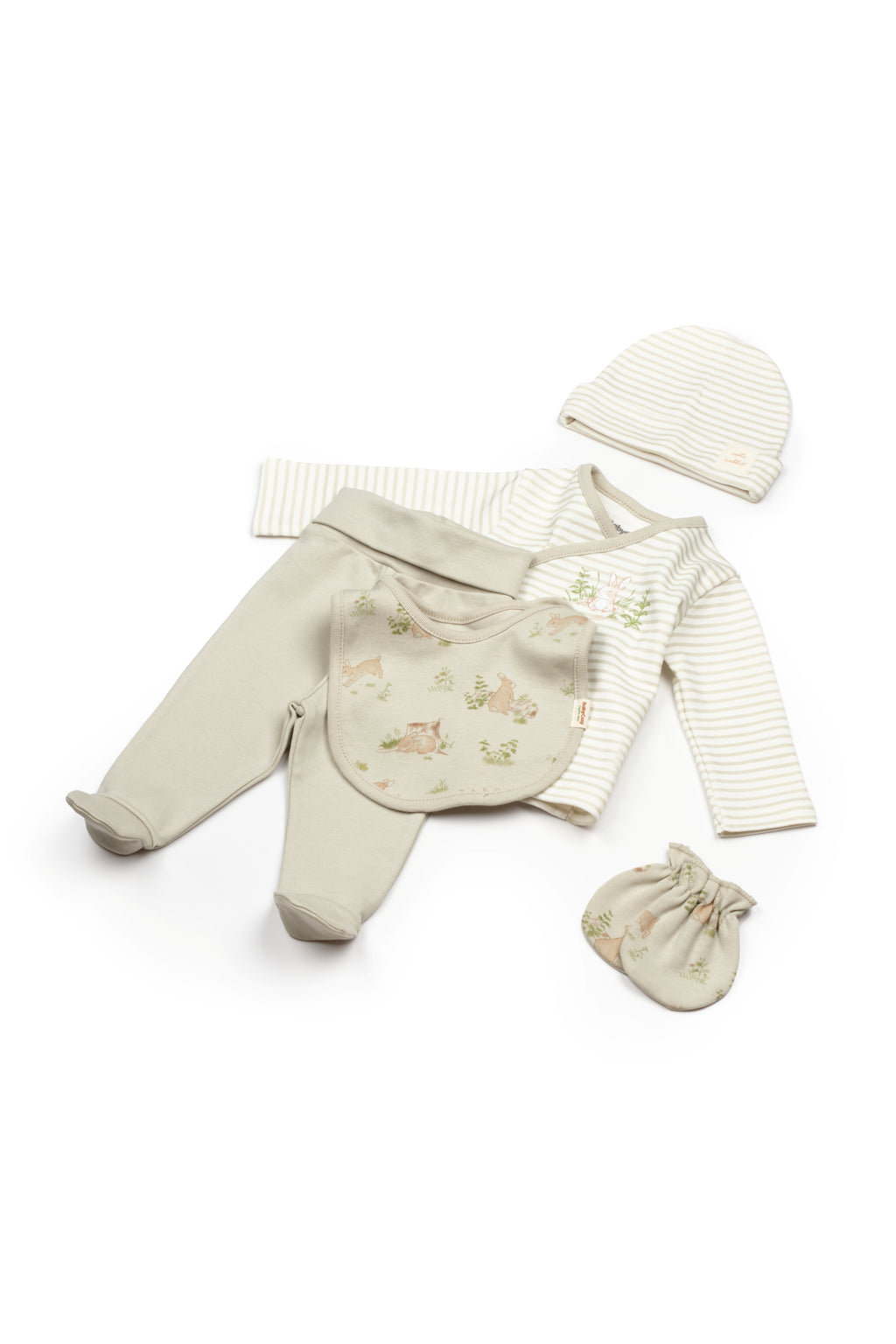 BabyCosy Organik Pamuk Rabbit 5'li Hastane Çıkış Seti - Riki Baby&Kids