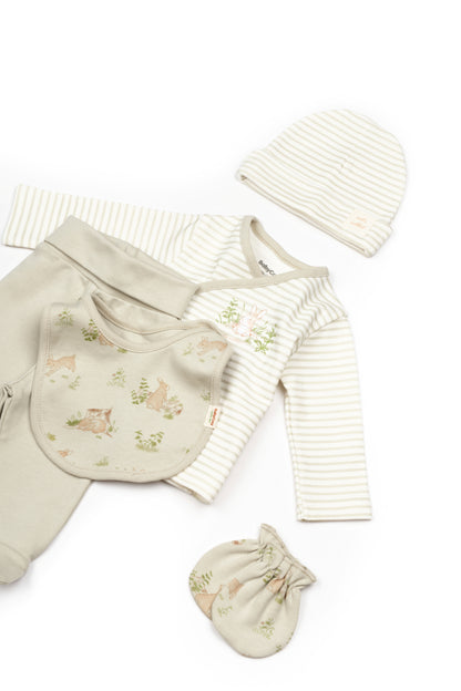 BabyCosy Organik Pamuk Rabbit 5'li Hastane Çıkış Seti - Riki Baby&Kids