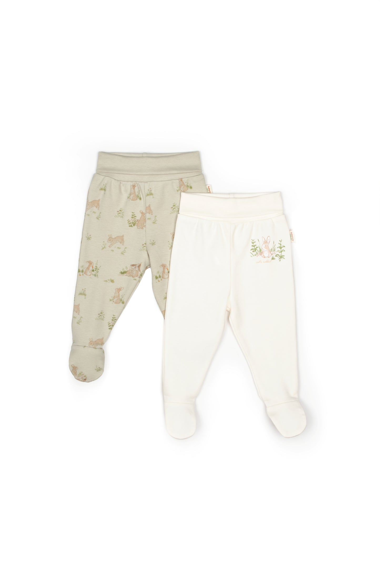 BabyCosy Organik Pamuk Rabbit 2'li Kendinden Patikli Pantolon - Riki Baby&Kids