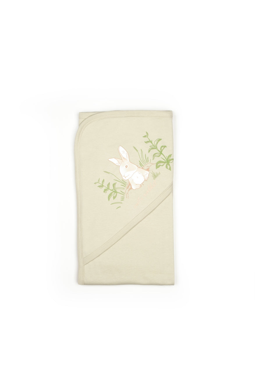 Organik Pamuk Çift Katlı Rabbit Battaniye – Yeşil (85x100 cm)