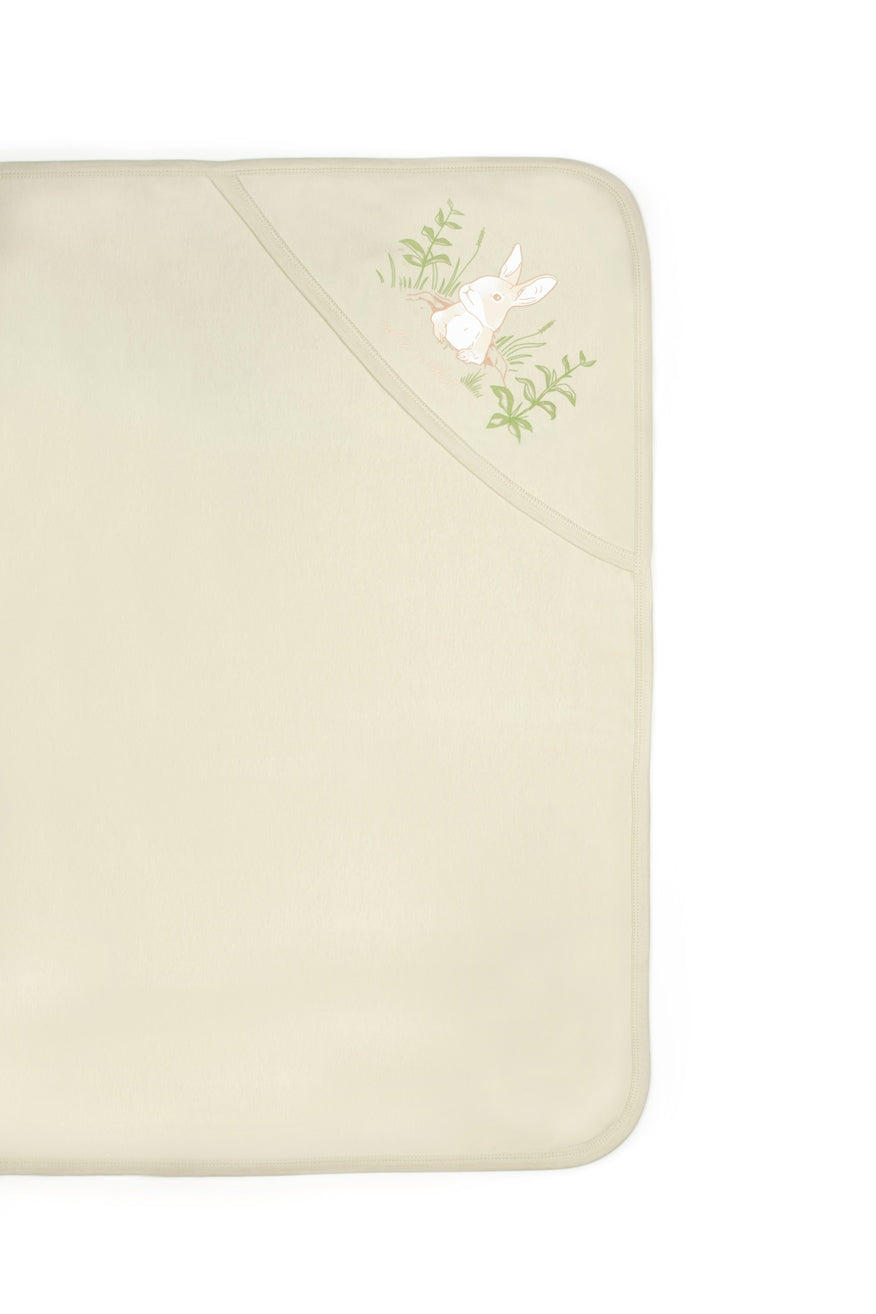 Organik Pamuk Çift Katlı Rabbit Battaniye – Yeşil (85x100 cm)
