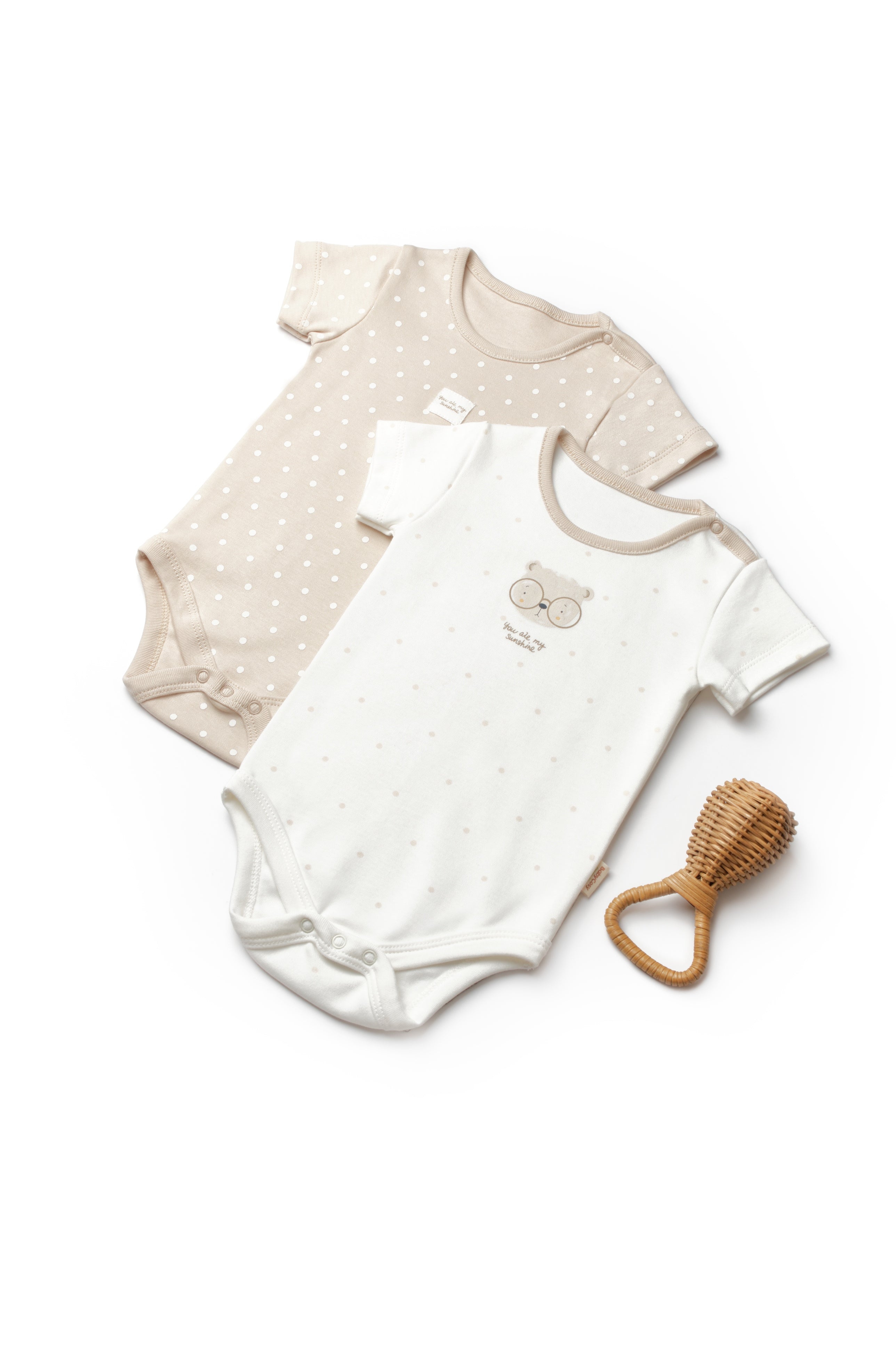 Organik Pamuk Teddy Bear 2'li Kısa Kollu Body Set