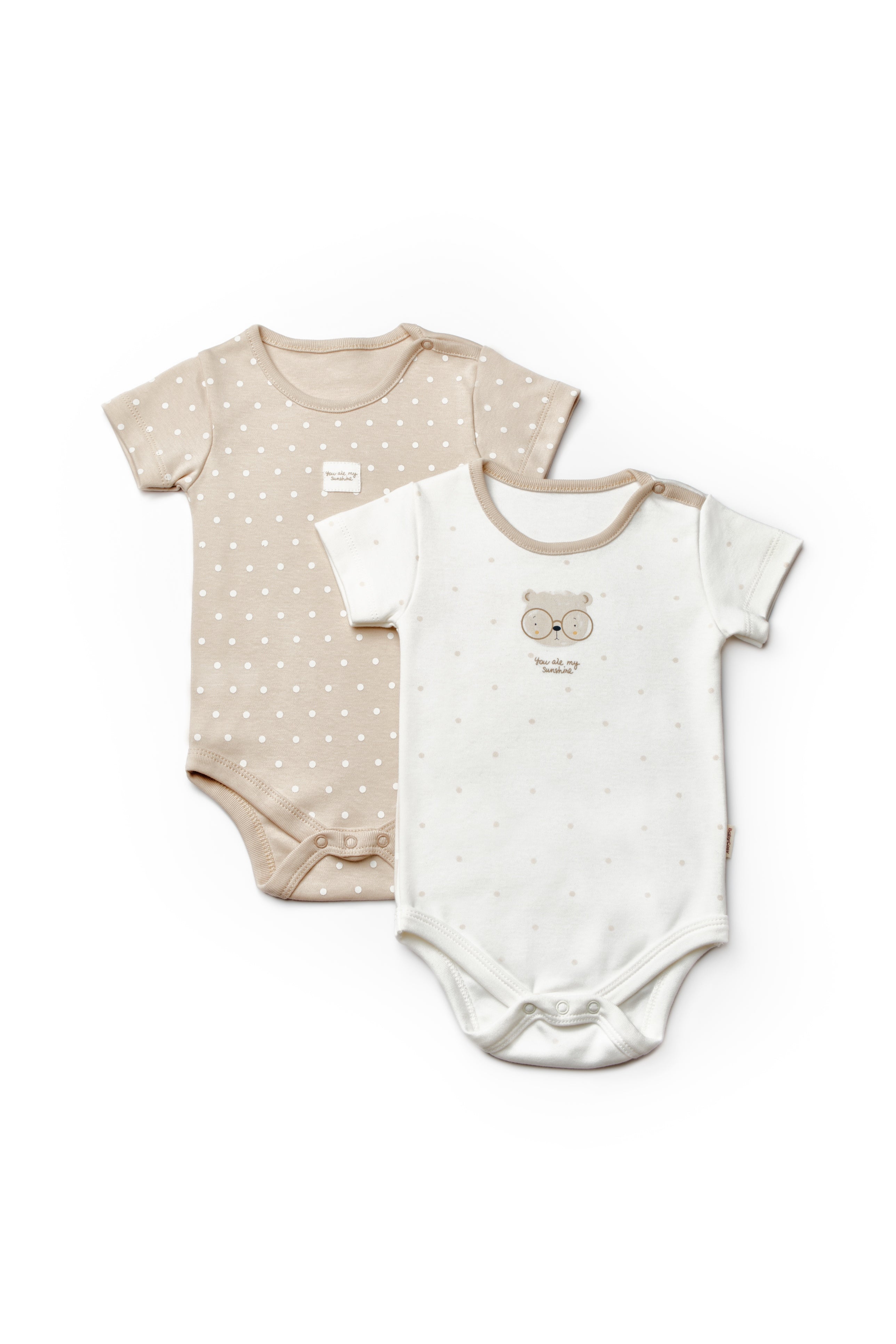 Organik Pamuk Teddy Bear 2'li Kısa Kollu Body Set