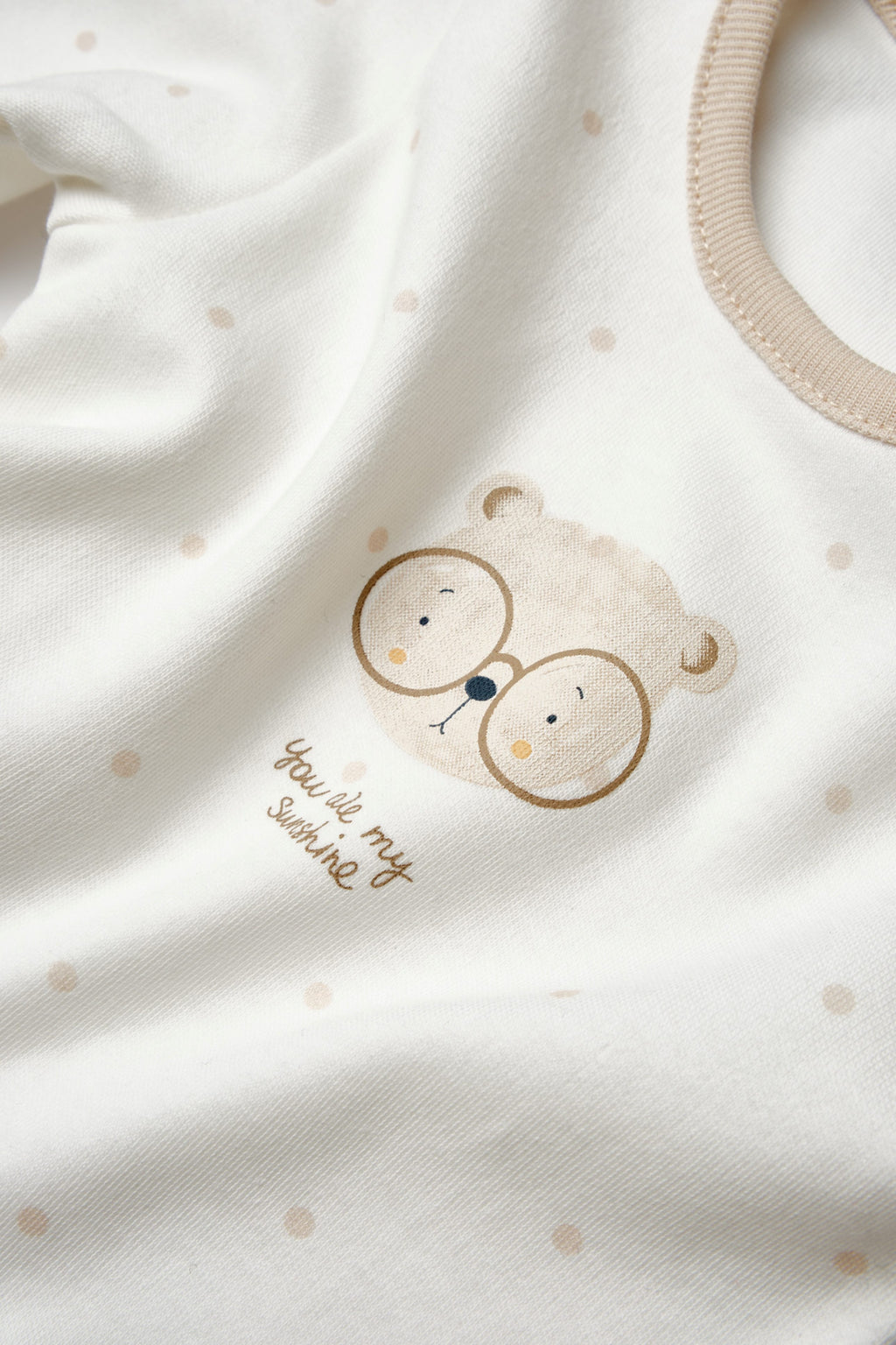 Organik Pamuk Teddy Bear 2'li Kısa Kollu Body Set