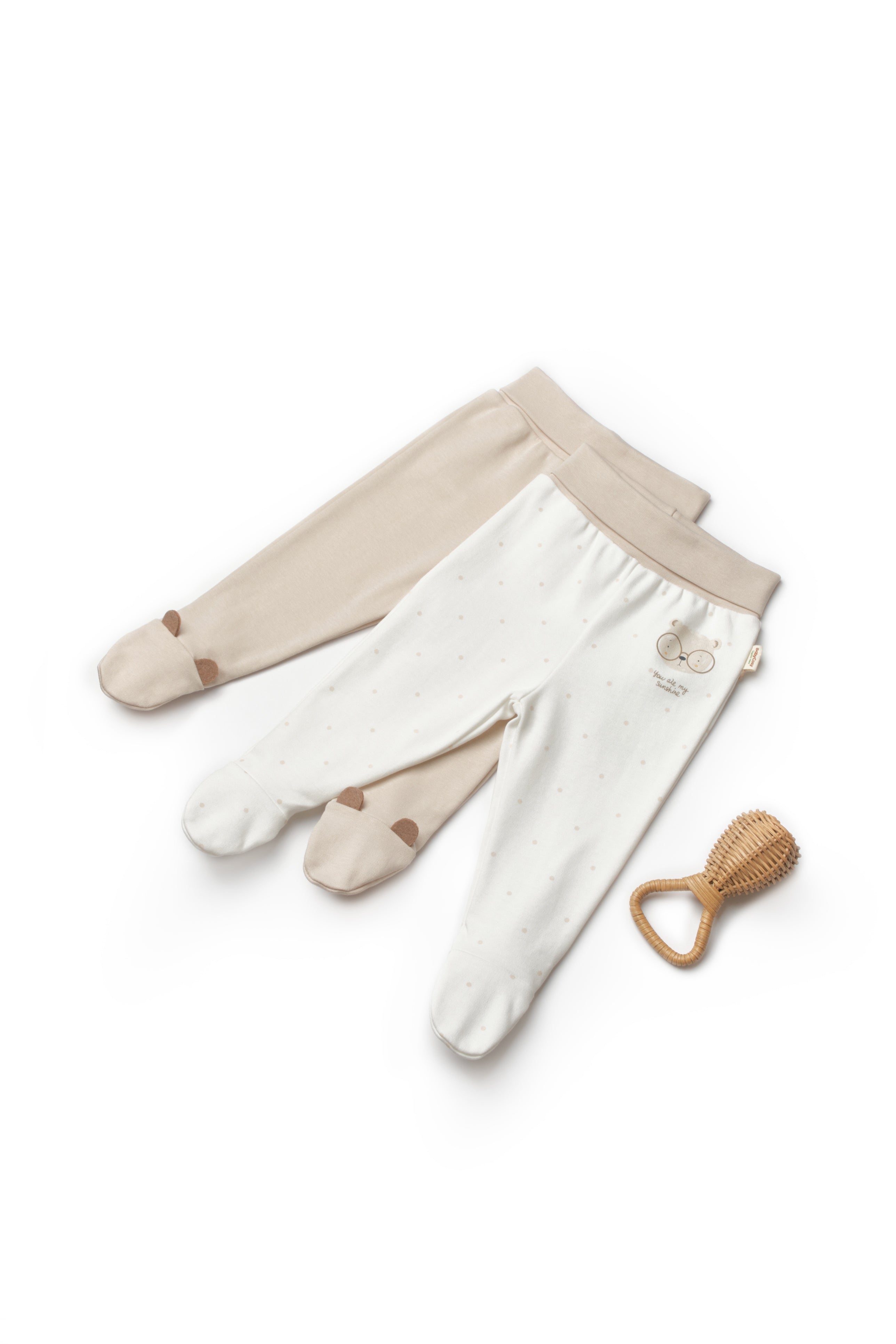 Organik Pamuk Teddy Bear Patikli 2'li Pantolon Set