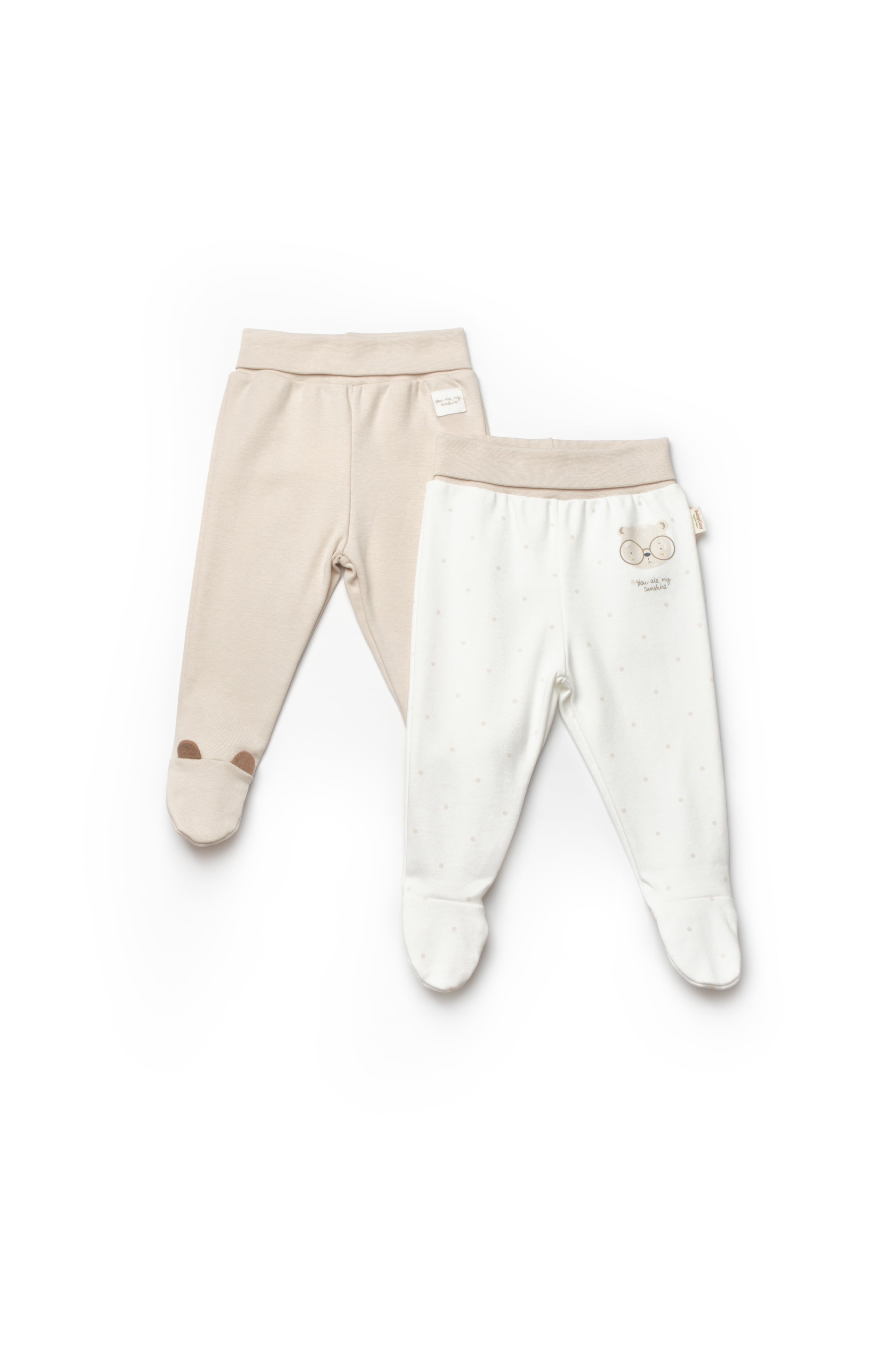 Organik Pamuk Teddy Bear Patikli 2'li Pantolon Set