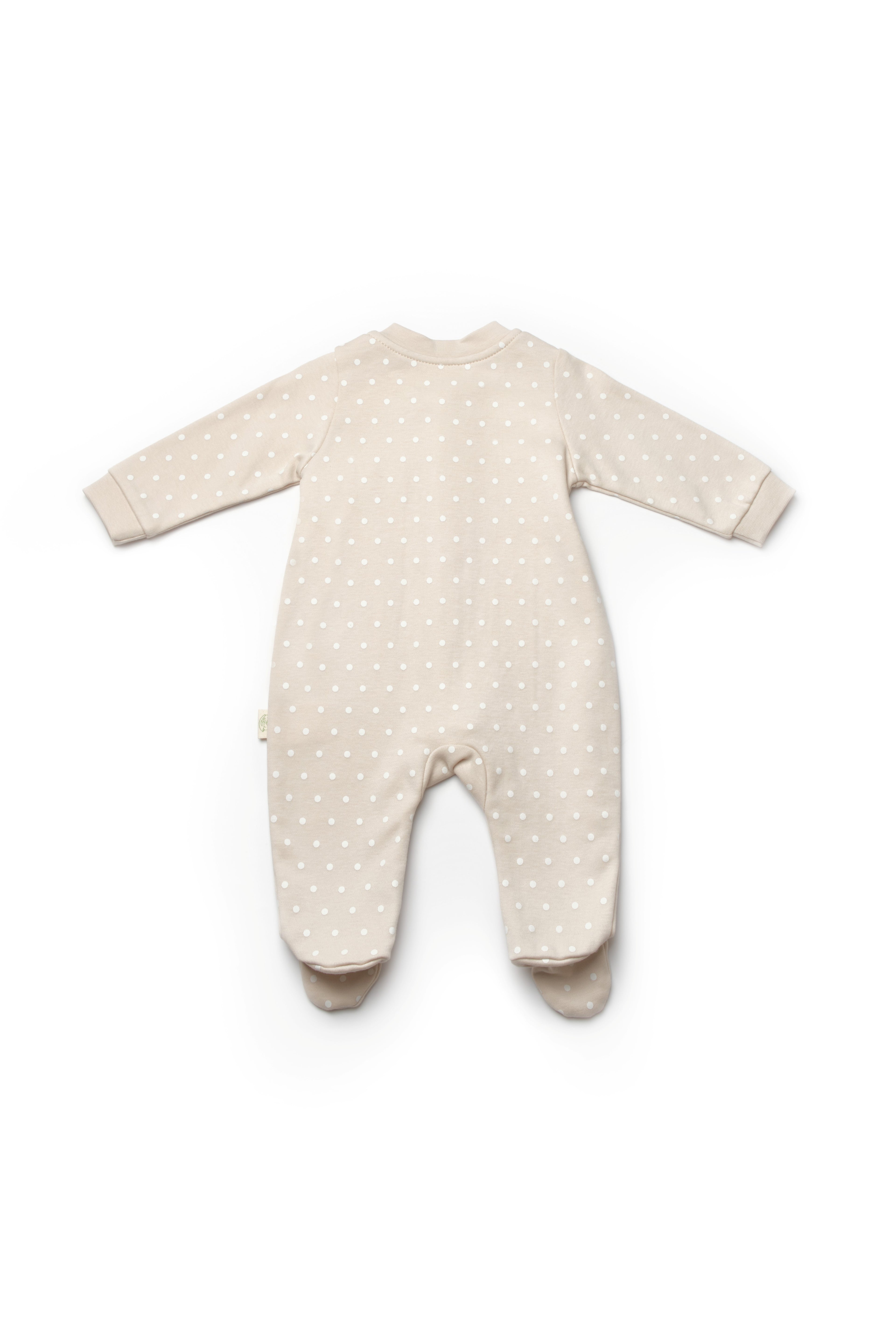 Organik Pamuk Teddy Bear Patikli Çıtçıtlı 2'li Tulum Set