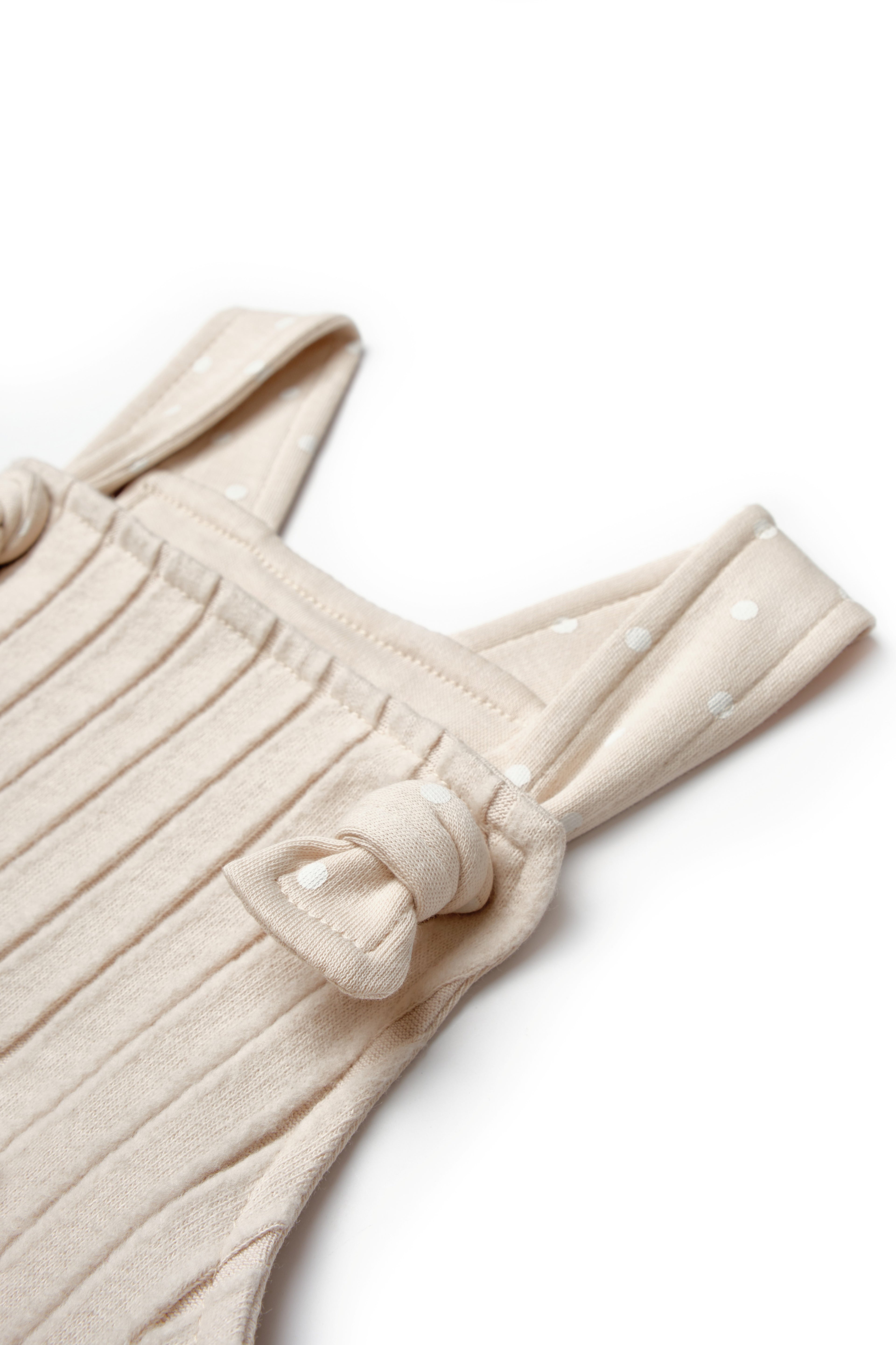 Organik Pamuk Puantiyeli Askılı Tulum – Teddy Bear Koleksiyonu