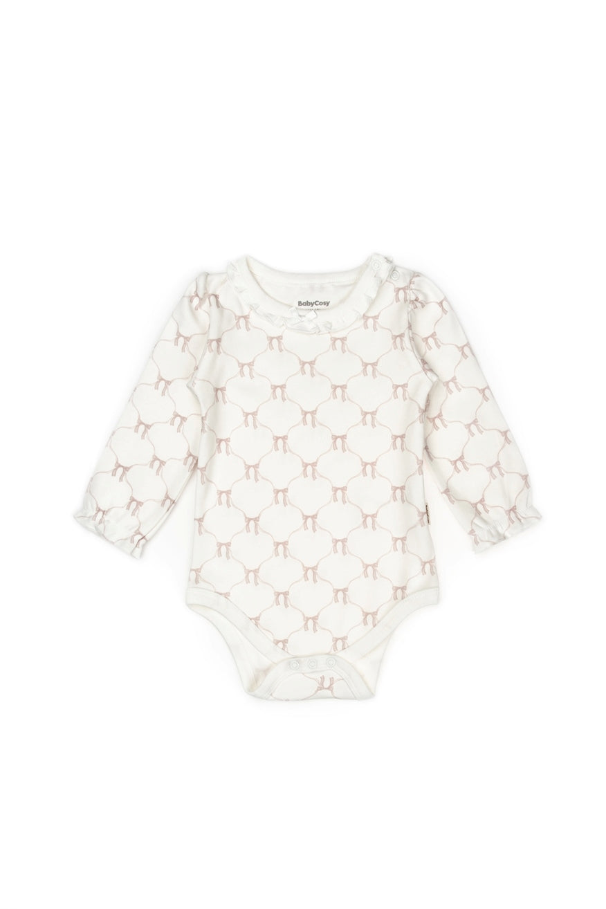 Organik Pamuk Uzun Kollu Fırfır Yakalı 2’li Body Seti – Bow Koleksiyonu