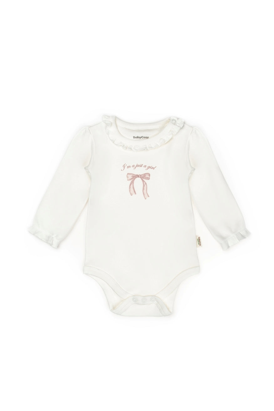 Organik Pamuk Uzun Kollu Fırfır Yakalı 2’li Body Seti – Bow Koleksiyonu
