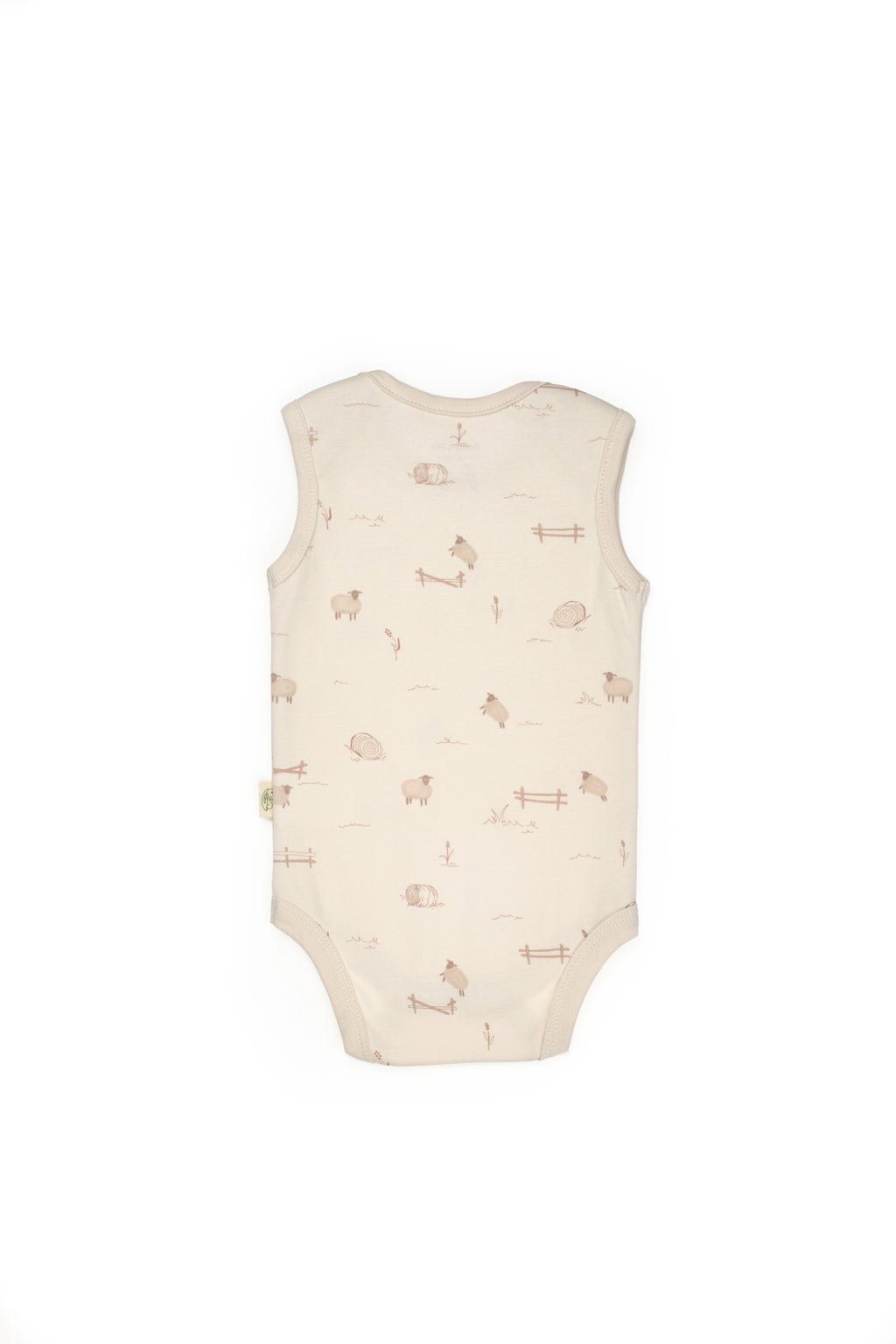 Organik Pamuk Kuzu Baskılı Kolsuz Body – Lamb Koleksiyonu