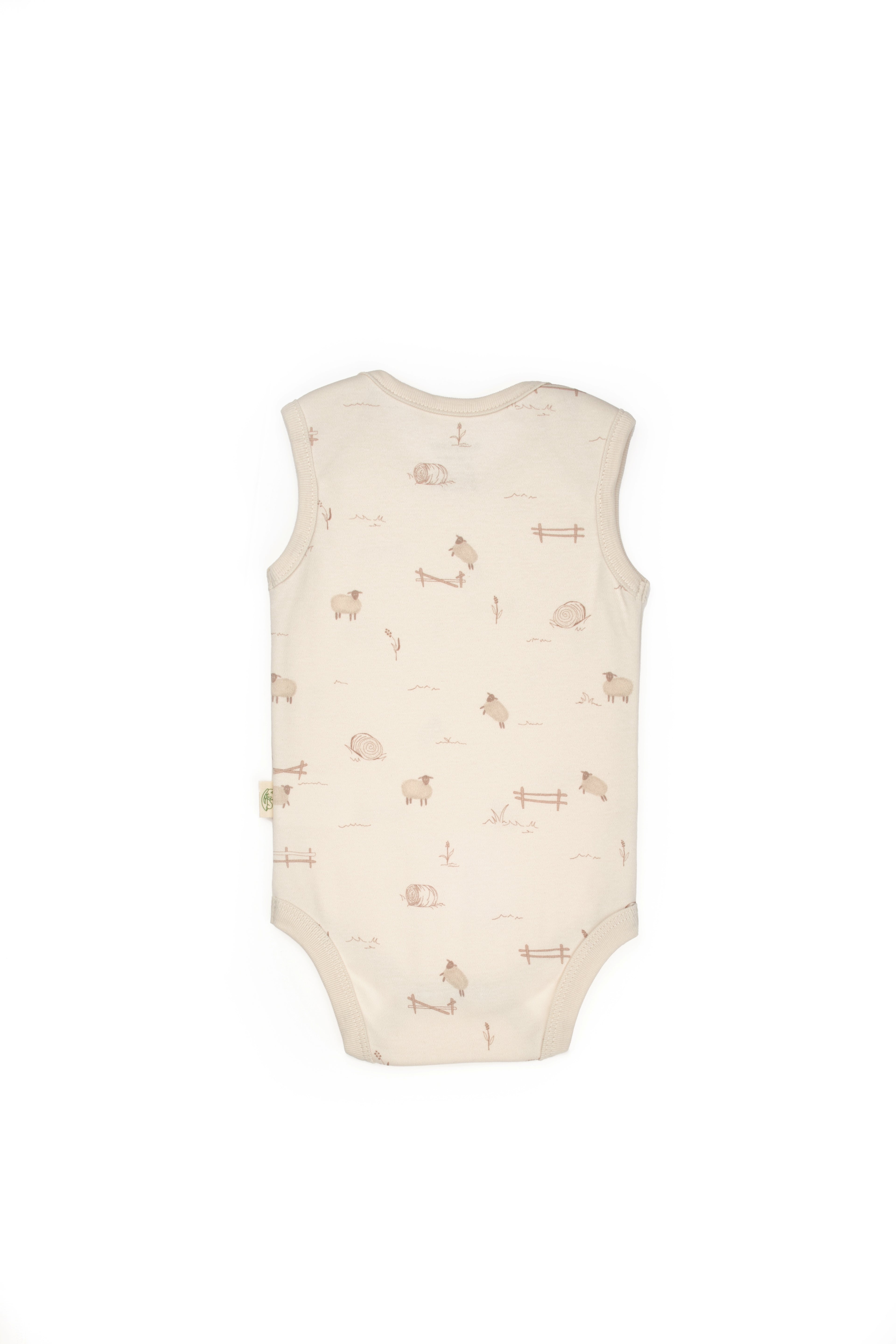 Organik Pamuk Kuzu Baskılı Kolsuz Body – Lamb Koleksiyonu